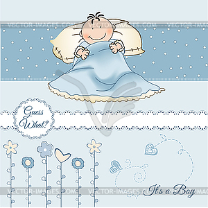Welcome new baby boy - vector clipart
