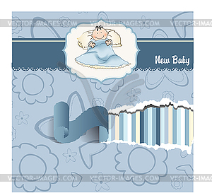 Welcome new baby boy - vector clipart