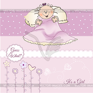 Welcome new baby girl - vector image