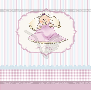 Welcome new baby girl - vector clipart