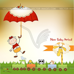 New baby girl arrived - vector image