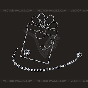 Luxury label with gift box - vector clipart