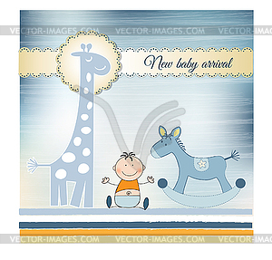 New Baby greeting card - vector clipart