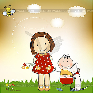 Happy kids - vector clipart