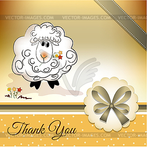 Thank you card - color vector clipart