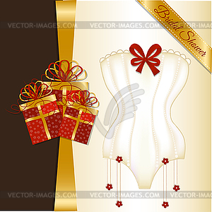 Bridal Shower greeting card - vector clipart