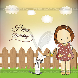 Birthday greeting card - vector image