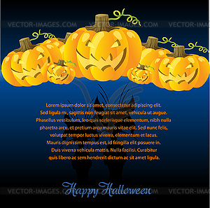 Halloween with Pumpkins for invite cards - vector clip art