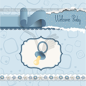 New baby boy shower card - vector clip art