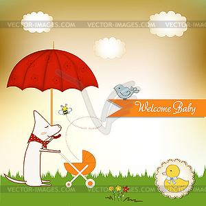 New Baby greeting card - vector image