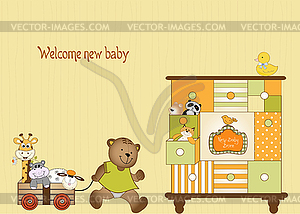 Baby arrival card - stock vector clipart