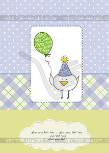 Funny birthday party greeting card - vector image