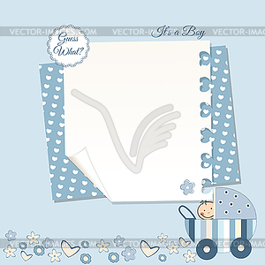 Baby boy announcement - vector clipart