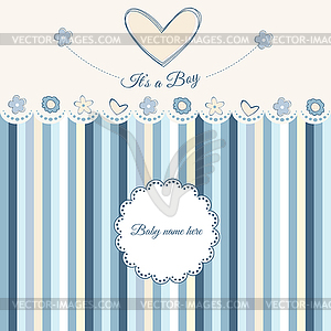 Baby boy announcement - stock vector clipart