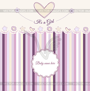 Baby girl announcement - vector clip art