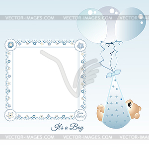 Baby boy announcement - vector image