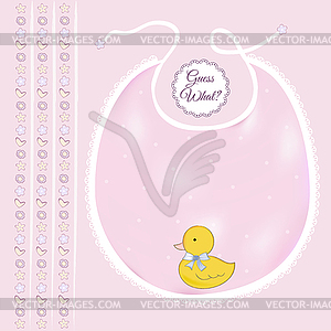 Baby shower card with little duck - vector image