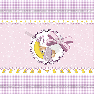 Welcome new baby girl - vector image