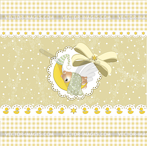 Baby boy shower card - vector image