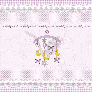 Welcome baby announcement card - vector clipart