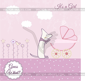 Baby girl announcement - vector clip art