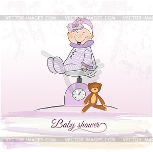 Baby girl shower announcement - vector clipart / vector image