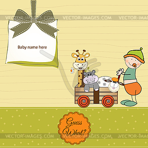 First birthday card - vector clip art