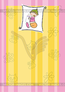 New baby announcement card with kid - vector clip art