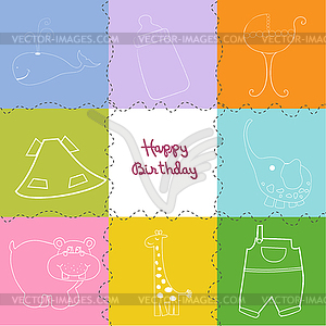 Happy birthday greeting card - vector image