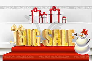 3D big sale, made of pure, beautiful luxury gold - vector clipart