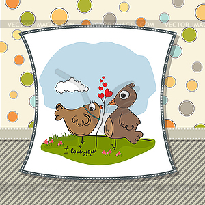 Love birds - vector clipart