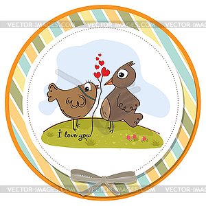 Love birds - vector clipart