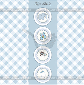 Baby boy announcement card - vector clipart