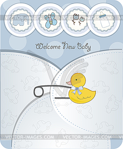 Baby boy announcement card - royalty-free vector clipart