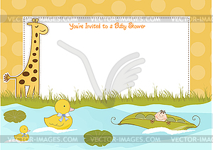 Baby boy shower announcement - vector clipart