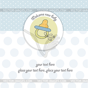 New baby boy shower card - vector EPS clipart