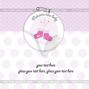 New baby girl shower card - stock vector clipart