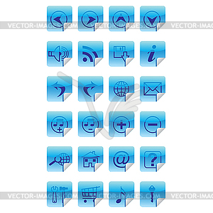 Internet icon, social media icon set - vector image