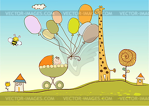 New baby boy arrived - vector clipart