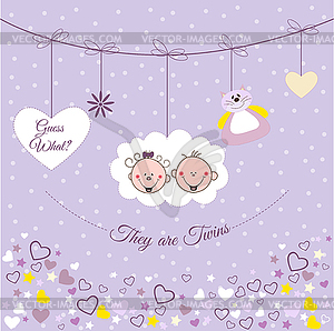 Twins announcement - vector clipart