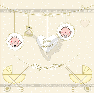 Twins announcement - vector clipart