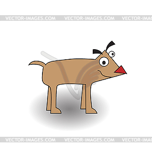 Happy little cute dog - vector image