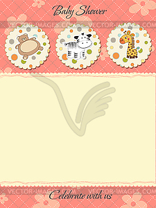 Cute baby shower card - vector clip art