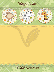 Cute baby shower card - vector image