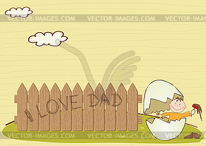 Father`s day card - color vector clipart