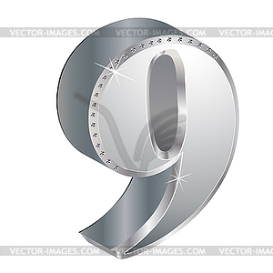 Glamorous, diamond number - vector clipart