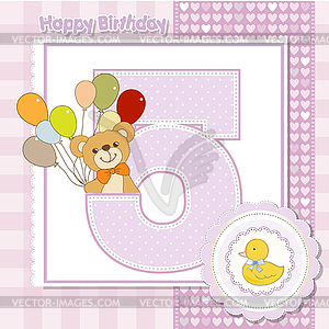 Fifth anniversary of birthday - vector clipart