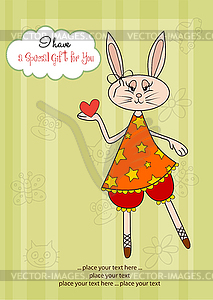 Cute little doe who gives her heart. romantic and - vector clipart / vector image