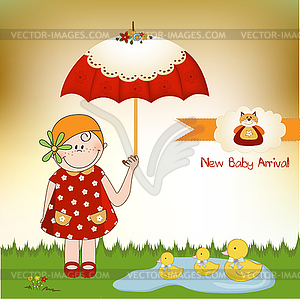 Baby arrival card - vector clipart