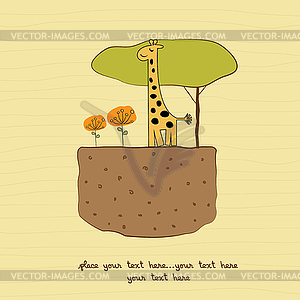 One little giraffe - vector clipart